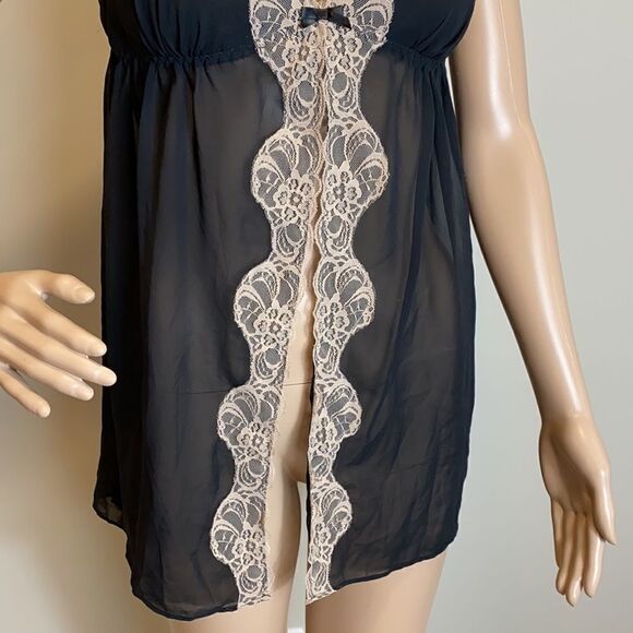 Apt.9 black lingerie with lace chemise size L - Picture 3 of 6